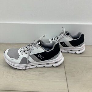 WORN ONCE On Cloud Cloudrunner Mens 8 White Gray Black Running Sneakers CloudTec
